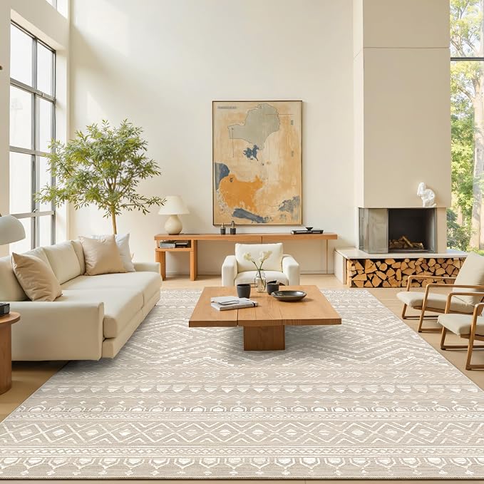 Miukiki 10x14 Area Rugs for Living Room Moroccan Washable Rugs Non Slip Indoor - Image 5