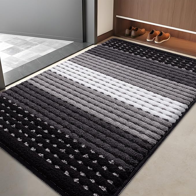 Kitinjoy Indoor Outdoor Door Mat, 40x32 Non-Slip Absorbent Dirt Trapper by Kitinjoy
