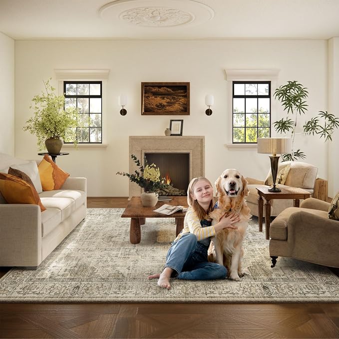 Washable Area Rugs for Living Room: 9x12 Bedroom Area Rugs Boho Vintage Rugs - Image 6