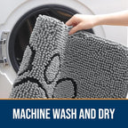 OLANLY Dog Door Mat for Muddy Paws 40x32, Paw Print Design, Absorbs Moisture - Image 5