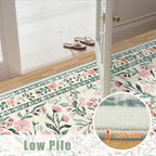 8x10 Area Rugs for Living Room: Floral Washable Rug Vintage Large Soft Boho - Image 8