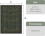GENIMO 9x12 Washable Area Rug, Non-Slip Vintage Boho Floral Carpet, Soft - Image 2