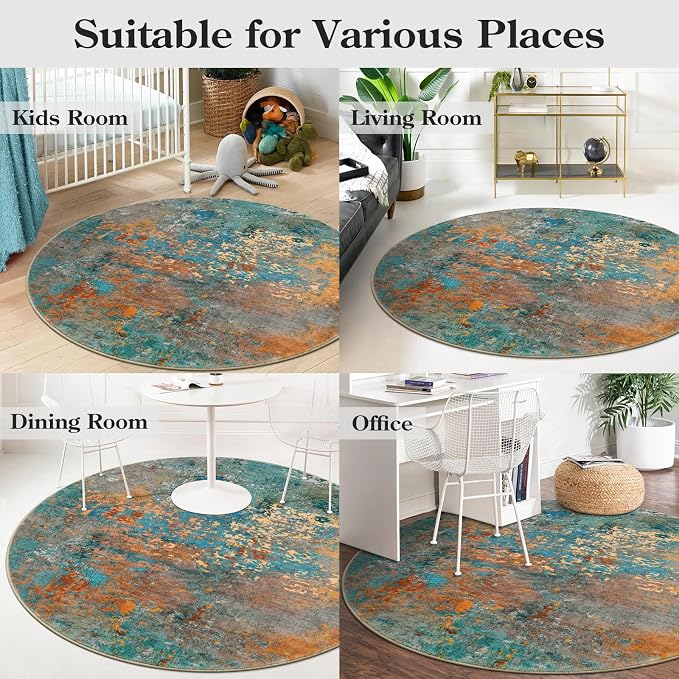 Lahome Modern Abstract Round Rug 5Ft - Image 6