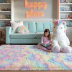 qulint 4x6 Area Rug for Bedroom, Fluffy Soft Colorful Girl Rug for Kids Room - Image 8