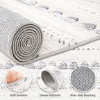 Nakagishi Round Rug Boho Area Rugs: 8x8 Washable Large Circle Neutral Soft - Image 3