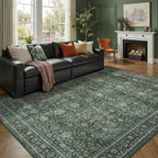 DCX Green 8x10 Rug, Kid & Pet Friendly by DCXWashableRug