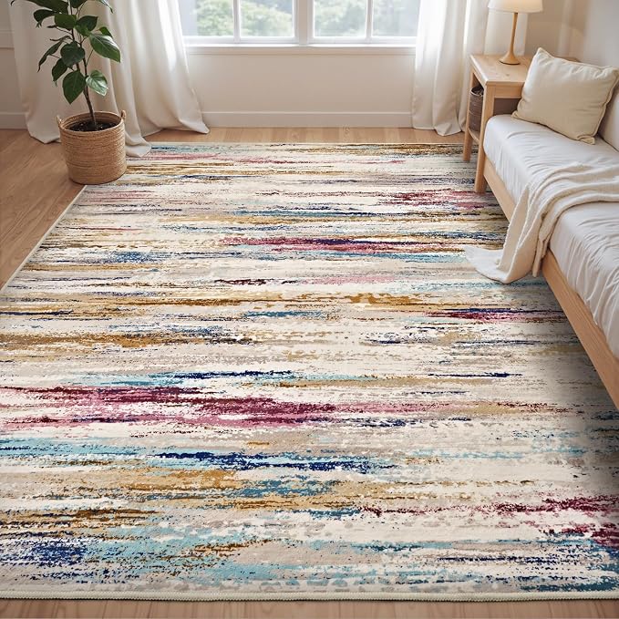 tchdio 5x7 Area Rugs for Living Room, Colorful Modern Abstract Area Rug by Tchdio