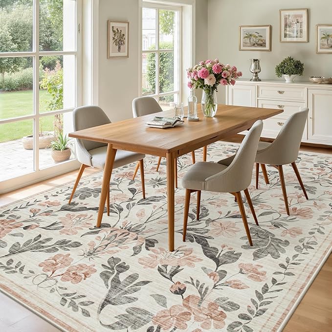 9x12 Area Rugs Washable Rug: Large Boho Living Room Rug Soft Non-Slip Low Pile - Image 4