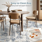 Round Rug Living Room Rugs: 8Ft Washable Circle Large Abstract Modern Soft - Image 5
