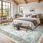 Farmhouse 9x12 Area Rugs for Living Room, Machine Washable Non Slip Carpet - Image 2