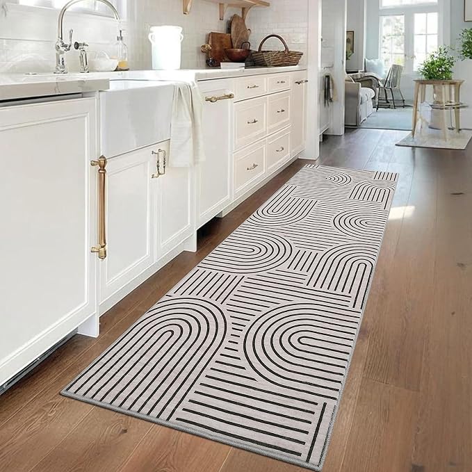 ROYHOME Modern Rug 2x6 Runners for Hallways, Abstract Kitchen Runner Rugs Non - Image 2