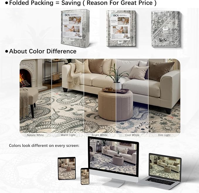 DCX Washable 2x6 Snake Runner Rug, Soft Low Pile Carpet, Kid & Pet Friendly - Image 8