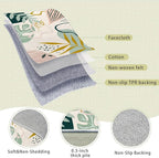Area Rug 5x7 Washable Rug, Machine Washable Tropical Plam Leaves Rugs - Image 4