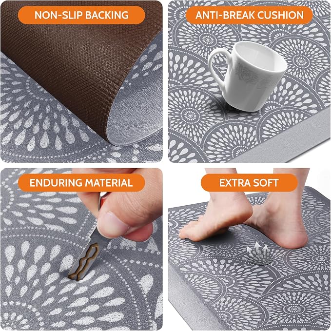 Mattitude 4/5 Inch Kitchen Mat, 17.3x59in Heavy Duty Ergonomic Comfort Foam - Image 4