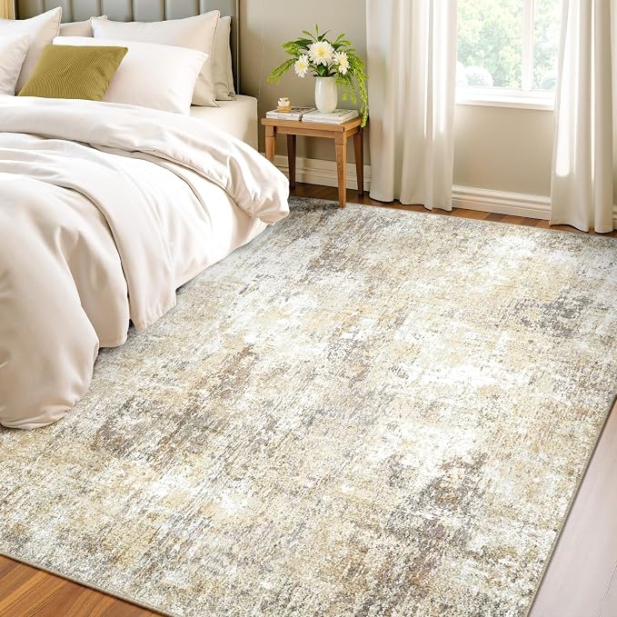 RELEANY Washable Area Rugs 4'x6' Non-Slip Modern Abstract Soft - Image 3