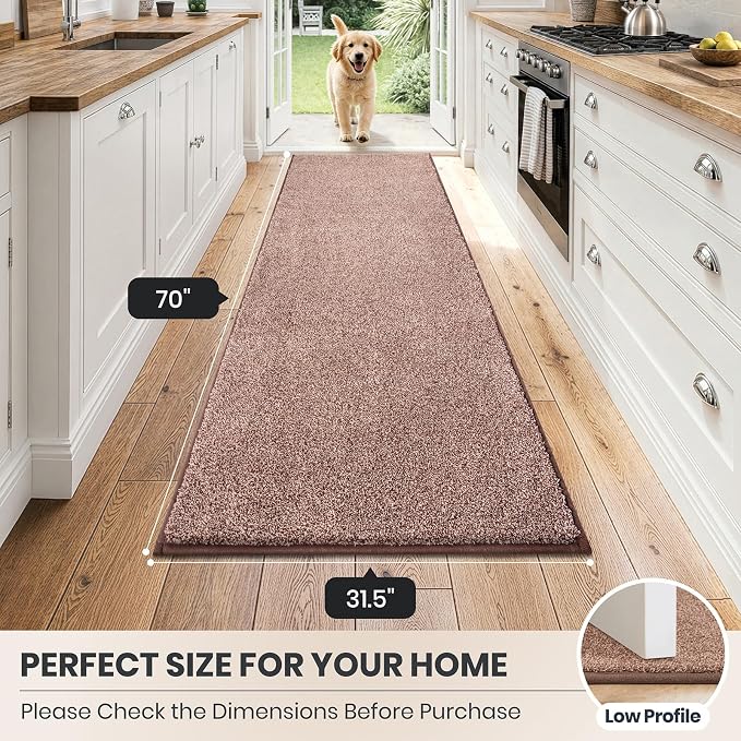 PURRUGS Dirt Trapping Door Mat 31.5" x 70", Non-Slip Machine Washable Entryway - Image 8