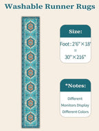SERISSA Runner Rug for Hallways, Extra Long Boho Rug Ultra Soft Vintage Blue - Image 6