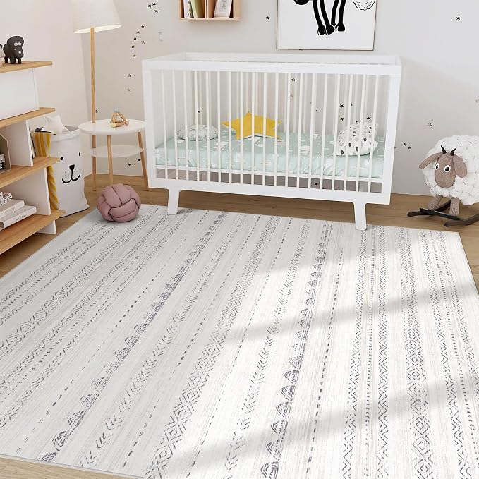 Nakagishi Area Rug Living Room Rugs: 4x6 Soft Machine Washable Boho Neutral - Image 6