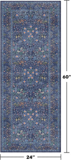 Non Slip Dark Blue 2x5 Runner Rug - Image 2