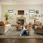 Washable Area Rugs for Living Room: 9x12 Bedroom Rug Boho Vintage Rugs Stain - Image 6