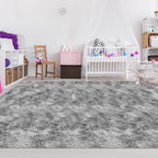 Fluffy 6x9 Grey Rugs for Bedroom Living Room Gray Area Rugs Soft Shag Shaggy - Image 9