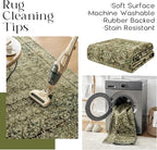 BILEEHOME Olive and Tan Rug for Bedroom Neutral Boho Farmhouse Floral - Image 4