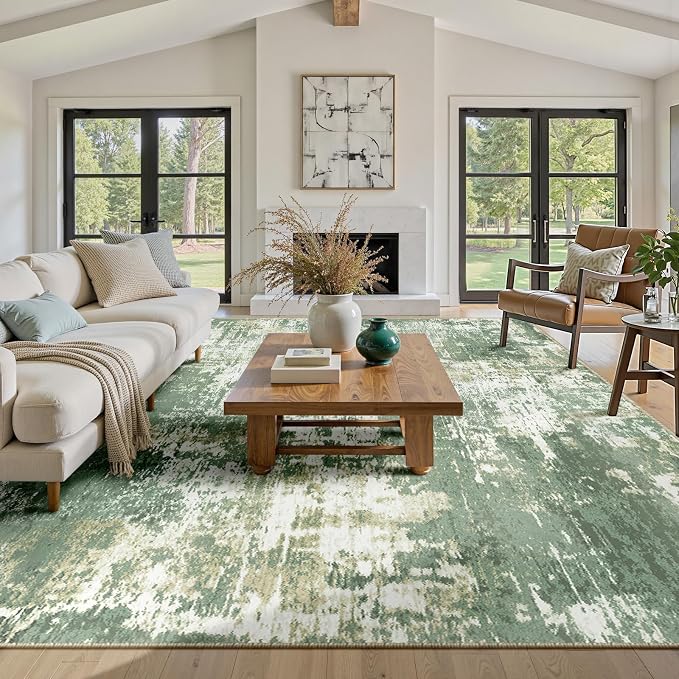 RELEANY Washable Area Rugs 6'x9' Non-Slip Modern Abstract Soft - Image 9