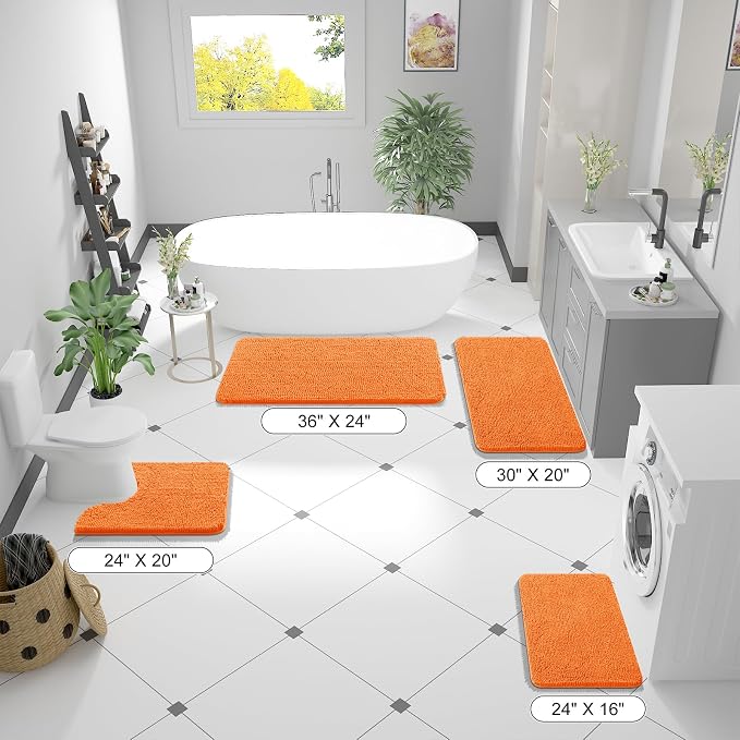 OLANLY Bathroom Runner Rugs 59x20, Extra Soft Absorbent Chenille Bath Rugs - Image 2