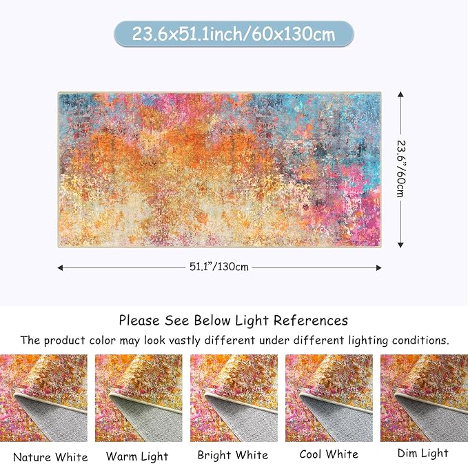 Lahome Kitchen Rugs, 2x4 Washable Rug - Image 2