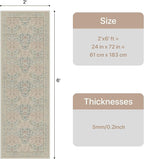 GENIMO Washable Floral Runner Rug 2x6, Non-Slip Long Hallway Carpet - Image 2