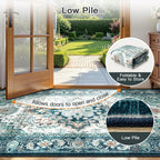 Lofus 5x7 Washable Rugs Non-Slip, Vintage Floral Area Rug - Image 5