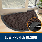 OLANLY Half Circle Door Mat Outside Entrance 29.5x17, Heavy Duty Sturdy Natural - Image 4