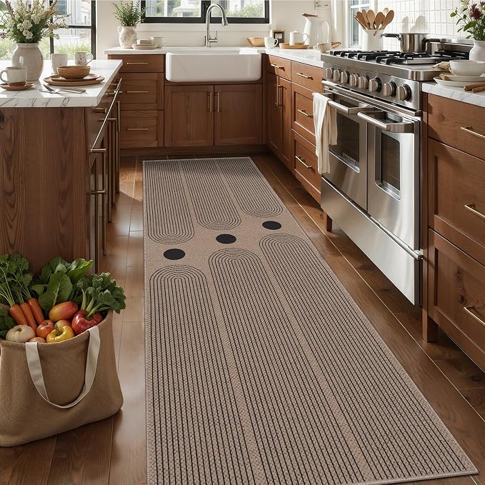 Tangsoo Rainbow Easy Jute 2.6x10 Washable Kitchen Runner Rug - Image 2