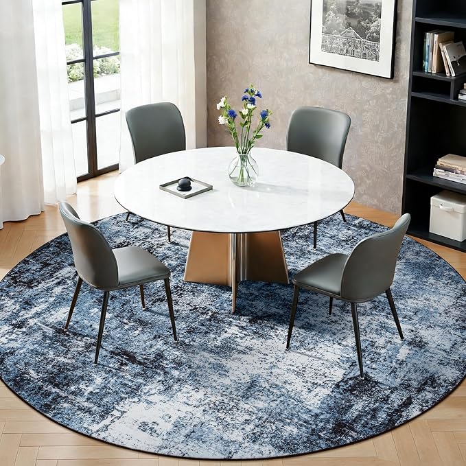 Rugflix Round Area Rugs 8Ft for Living Room, Washable Circle Rug - Image 3