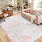 Latte&Fog Large 6x9 Pink Rugs, Modern Abstract Washable Area Rugs - Image 3