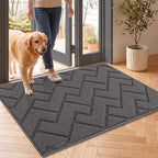 hicorfe Door Mat Indoor Entrance, TPR Backing Dirt Trapper Front Door Mat by Hicorfe