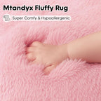 Fluffy Plush Shag Rug 5x7, Ultra Soft Cute Pink Rug - Image 2