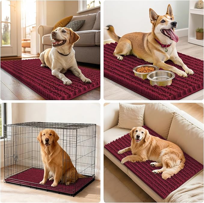 Smiry Dog Door Mat for Muddy Paws 24x16, Absorbent Dirt Trapper, Non-Slip - Image 7
