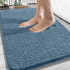 OLANLY Bathroom Rugs 34x21, Extra Soft Absorbent Chenille Bath Rugs, Rubber by OLANLY