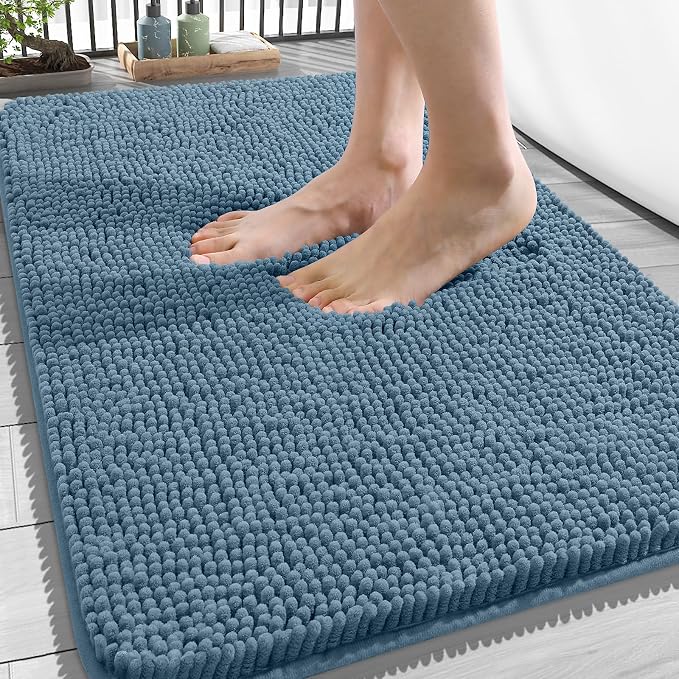 OLANLY Bathroom Rugs 34x21, Extra Soft Absorbent Chenille Bath Rugs, Rubber by OLANLY