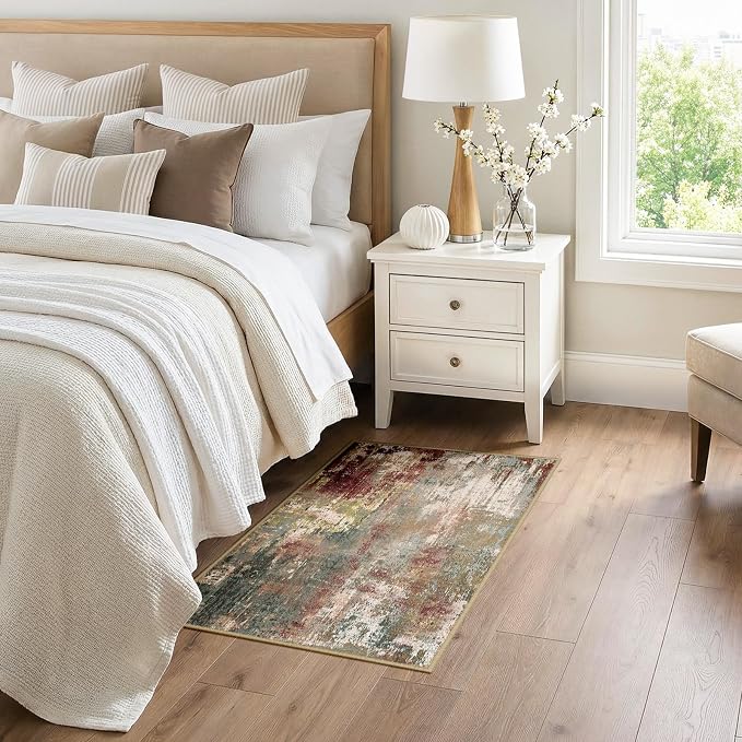 RELEANY Washable Area Rugs 3x4 Non-Slip Modern Abstract Soft - Image 2