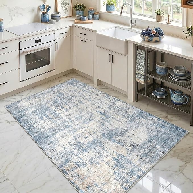 3x5 Area Rugs Washable Living Room Rug-No Slip Soft Carpets Modern Abstract - Image 4