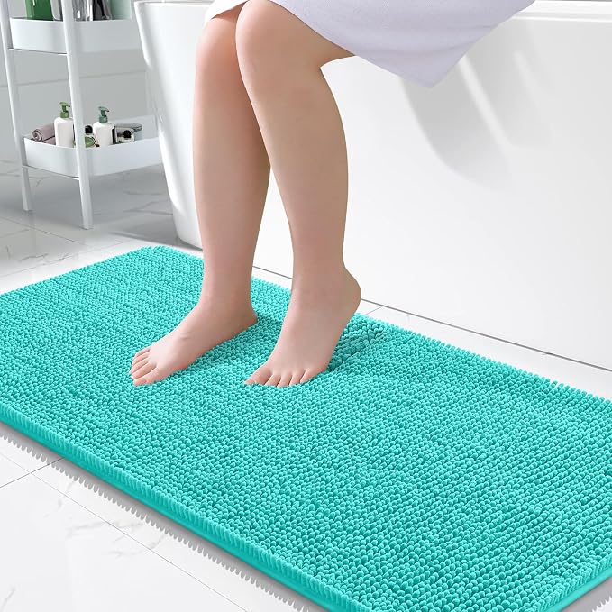 OLANLY Large Bathroom Rugs 50x30, Extra Soft Absorbent Chenille Bath Rugs by OLANLY