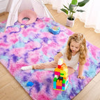 AROGAN Soft Rainbow Area Rugs for Girls Room 3x5 Feet, Fluffy Cute Colorful - Image 4