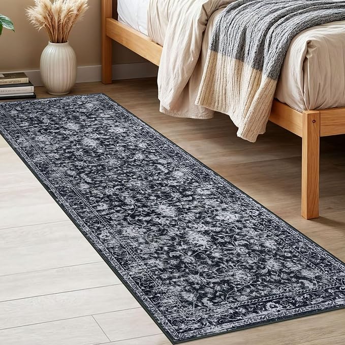 KILOCOCO Washable Runner 2x6 Rug Runner Printed Vintage Floral Kitchen Runners - Image 3