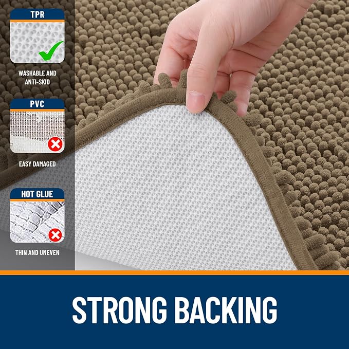 OLANLY Bathroom Runner Rugs 47x17, Extra Soft Absorbent Chenille Bath Rugs - Image 6