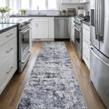 Washable Area Rug 3x14 Entryway Rug: Washable Modern Abstract Soft Thin Rug by FXRHLP