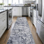 Washable Area Rug 3x14 Entryway Rug: Washable Modern Abstract Soft Thin Rug by FXRHLP