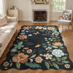 Lahome Floral Rugs for Living Room, 5x7 Area Rugs Ultra-Thin Soft Washable Rug by Lahome