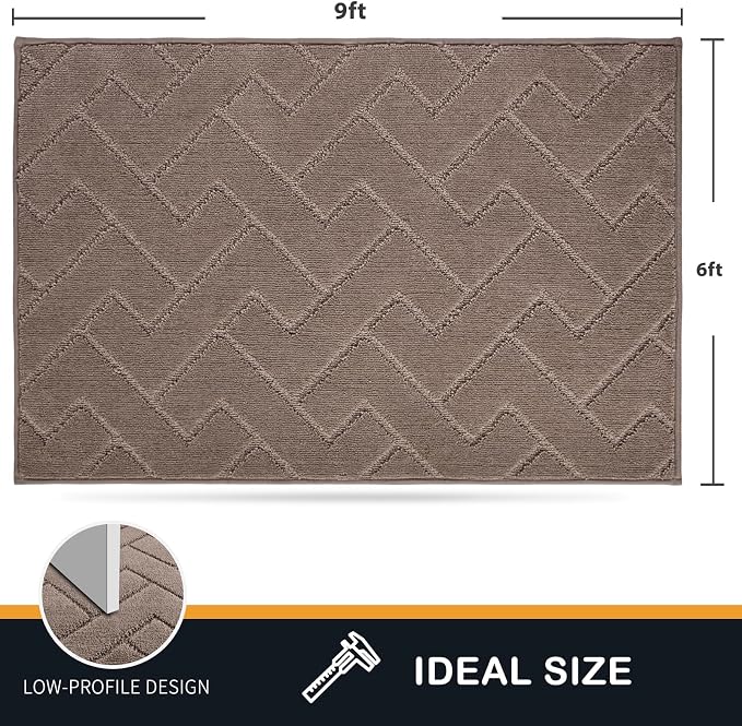 PURRUGS Easy Care Area Rug 6ft x 9ft, Non-Slip Machine Washable Entry Rug - Image 2